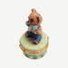 Mini Teddy Bear Treasure Box for Collectors Porcelain Limoges Teddy French Trinket Box