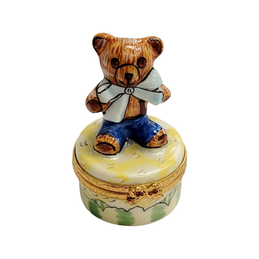 Mini Teddy Bear Treasure Box for Collectors Porcelain Limoges Teddy French Trinket Box
