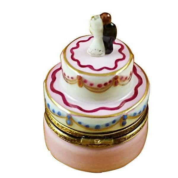 Mini Wedding Cake Keepsake for Couples Porcelain Limoges Wedding anniversary French Trinket Box