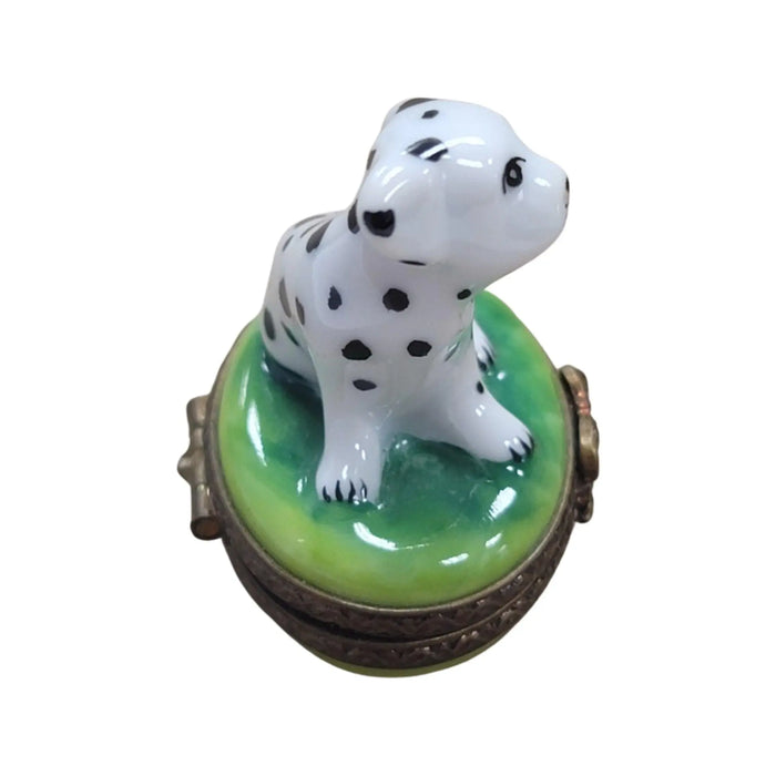 Miniature Dalmatian Dog Figurine for Dog Lovers Porcelain Limoges Dog French Trinket Box