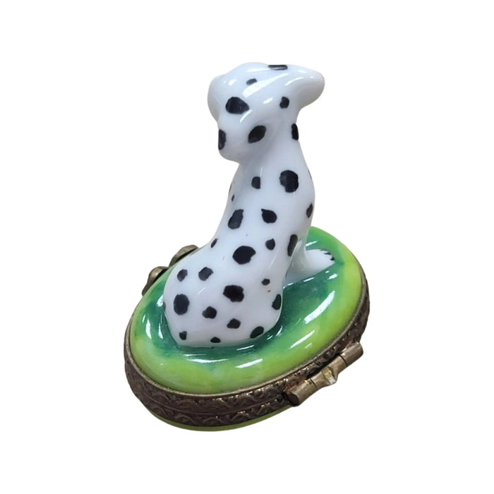 Miniature Dalmatian Dog Figurine for Dog Lovers Porcelain Limoges Dog French Trinket Box