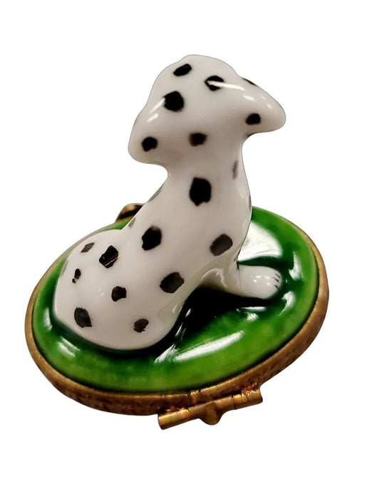 Miniature Dalmatian Dog Figurine for Dog Lovers Porcelain Limoges Dog French Trinket Box