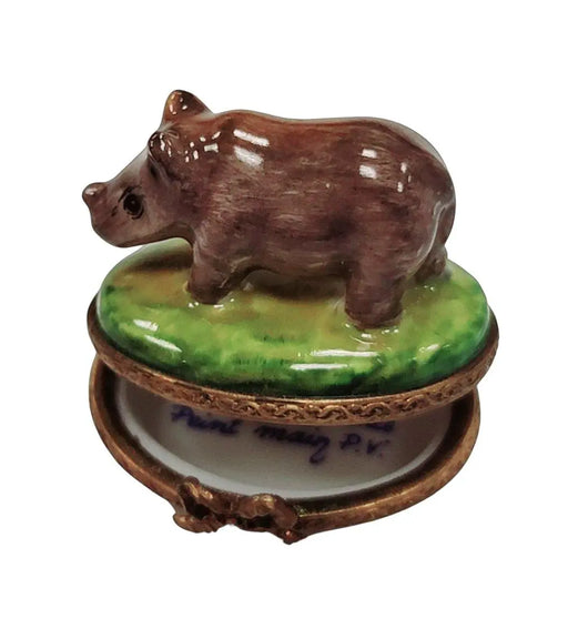 Miniature Limoges Rhino Figurine for Collectors Porcelain Limoges Wild animal French Trinket Box