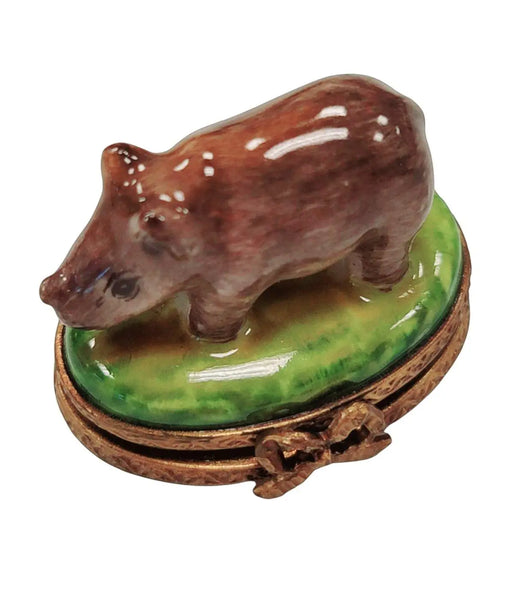 Miniature Limoges Rhino Figurine for Collectors Porcelain Limoges Wild animal French Trinket Box