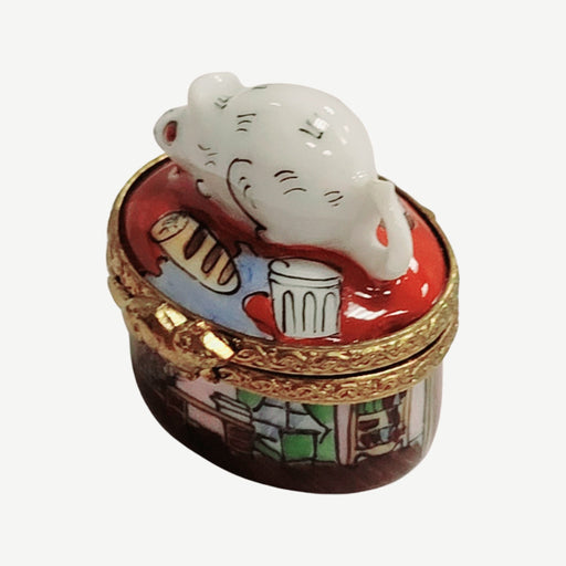 Mini Mouse House Charm for Collectors Porcelain Limoges mouse mice rabbit French Trinket Box