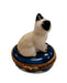 White Siamese Cat Box for Cat Lovers Porcelain Limoges Cat French Trinket Box