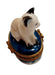 White Siamese Cat Box for Cat Lovers Porcelain Limoges Cat French Trinket Box