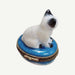 White Siamese Cat Box for Cat Lovers Porcelain Limoges Cat French Trinket Box
