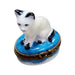 White Siamese Cat Box for Cat Lovers Porcelain Limoges Cat French Trinket Box