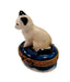 White Siamese Cat Box for Cat Lovers Porcelain Limoges Cat French Trinket Box