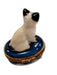 White Siamese Cat Box for Cat Lovers Porcelain Limoges Cat French Trinket Box