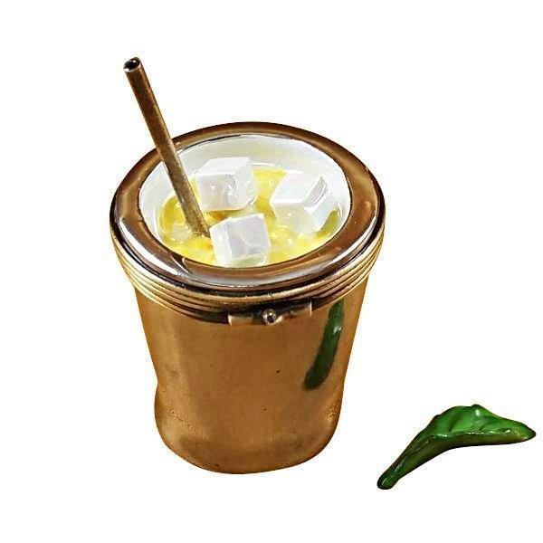 Mint Julep Box for Cocktail Lovers Porcelain Limoges wine spirits beach special occasions French Trinket Box