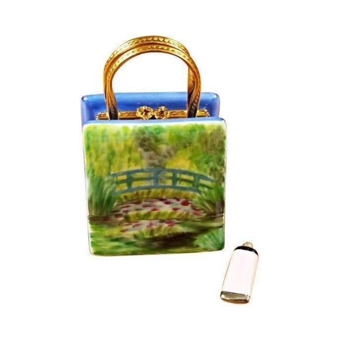 Monet Bag with Bridge & Water Lily by Rochard, an authentic French Limoges box from Limoges Boutique