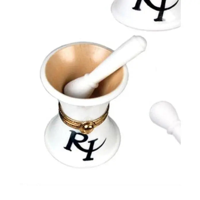 Mortar And Pestle Limoges Box for Collectors Porcelain Limoges professional French Trinket Box