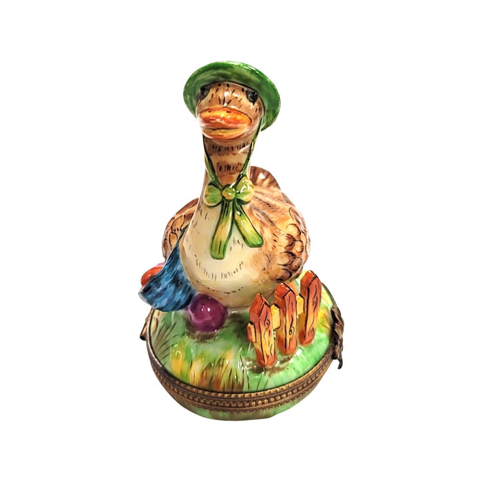 Mother Goose Figurine for Elegant Decor Porcelain Limoges Fairy farm bird Fairy Tale French Trinket Box