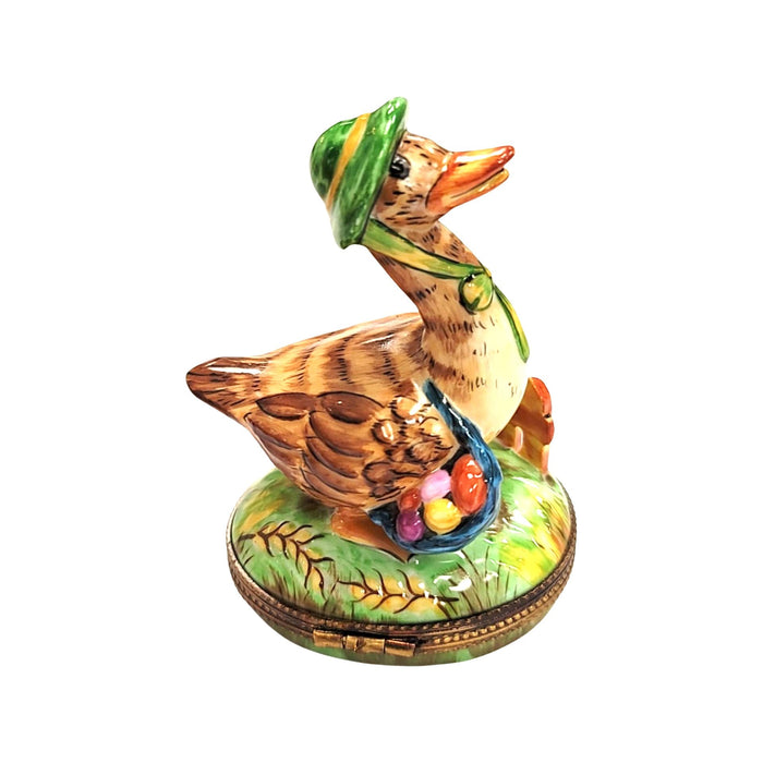 Mother Goose Figurine for Elegant Decor Porcelain Limoges Fairy farm bird Fairy Tale French Trinket Box
