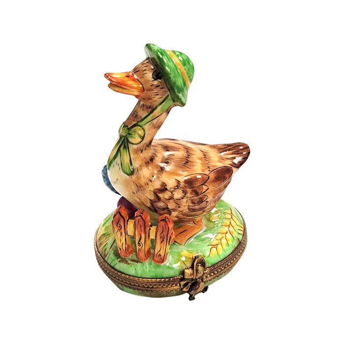 Mother Goose Figurine for Elegant Decor Porcelain Limoges Fairy farm bird Fairy Tale French Trinket Box