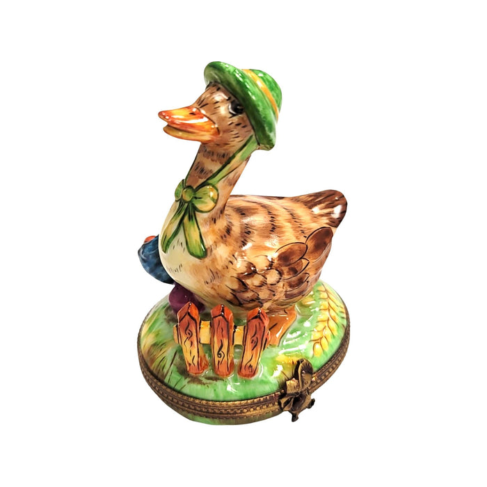 Mother Goose Figurine for Elegant Decor Porcelain Limoges Fairy farm bird Fairy Tale French Trinket Box