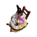 Mother Rabbit Rocker Delight for Collectors Porcelain Limoges mother rabbit baby maternity French Trinket Box