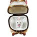 Mother Rabbit Rocker for Baby Shower Porcelain Limoges mother rabbit baby kids French Trinket Box