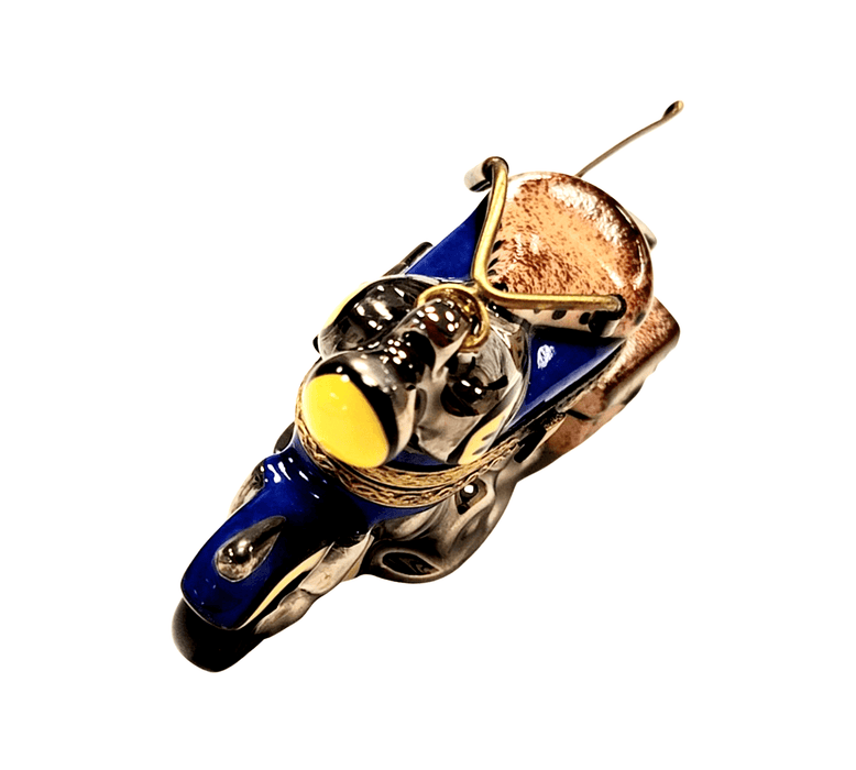 Motorcycle Limoges Box for Enthusiasts Porcelain Limoges vehicle French Trinket Box