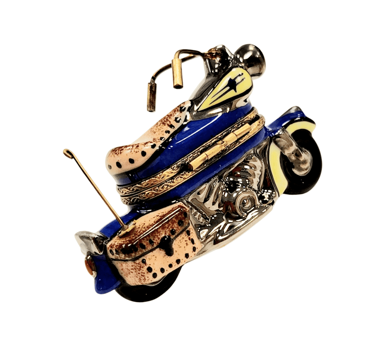 Motorcycle Limoges Box for Enthusiasts Porcelain Limoges vehicle French Trinket Box