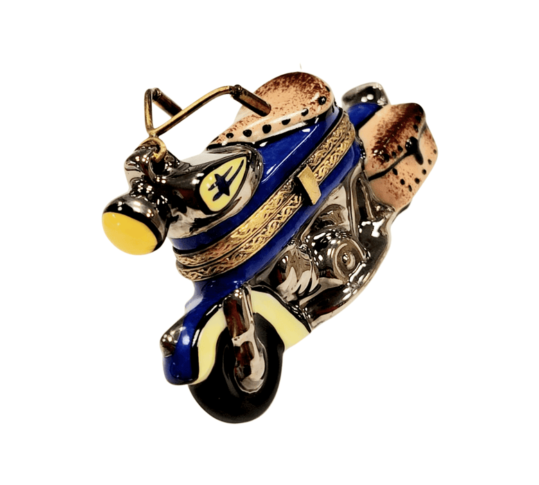 Motorcycle Limoges Box for Enthusiasts Porcelain Limoges vehicle French Trinket Box