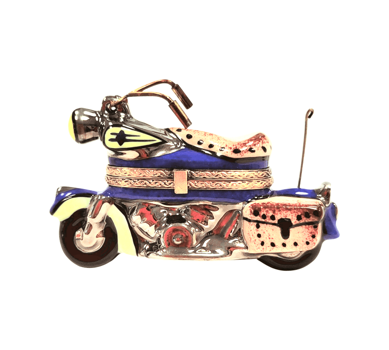 Motorcycle Limoges Box for Enthusiasts Porcelain Limoges vehicle French Trinket Box