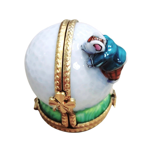 Mouse Golfing Figurine for Sports Lovers Porcelain Limoges golf mouse French Trinket Box