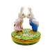 Mr and Mrs Rabbit Limoges Box for Collectors Porcelain Limoges rabbits mice French Trinket Box
