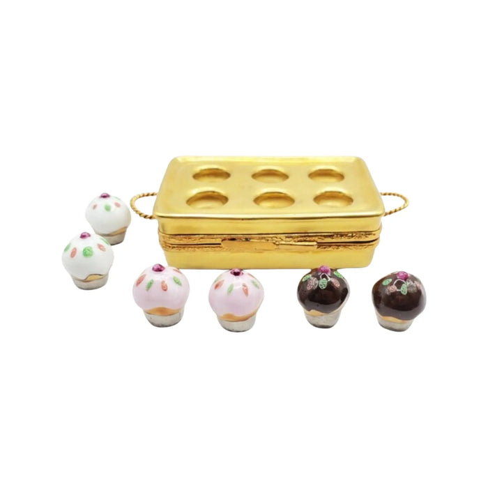 Muffin Tin Limoges Box for Collectors Porcelain Limoges Dessert French Trinket Box