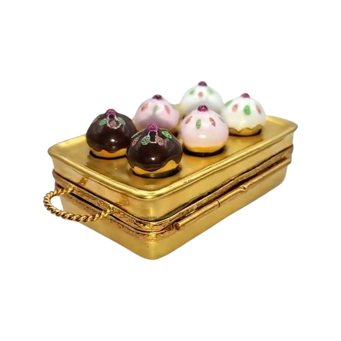 Muffin Tin Limoges Box for Collectors Porcelain Limoges Dessert French Trinket Box