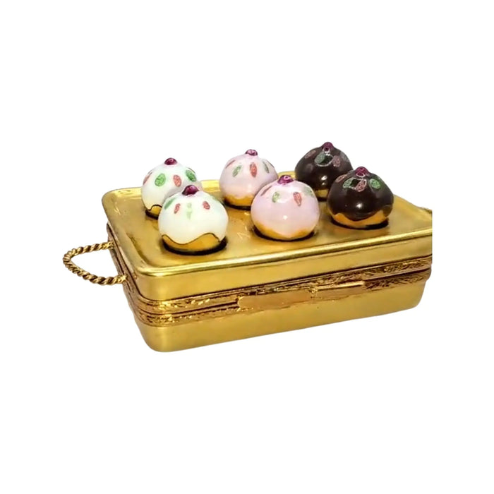 Muffin Tin Limoges Box for Collectors Porcelain Limoges Dessert French Trinket Box