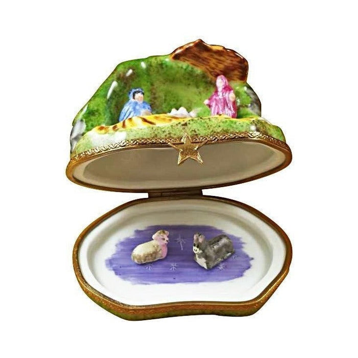 Every brushstroke by hand on the Nativity with 2 Removable Animals Limoges box from France