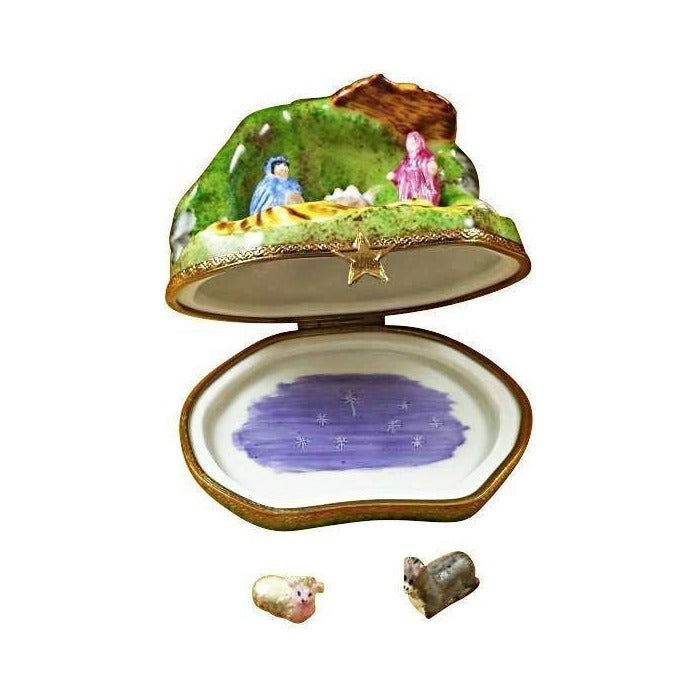 Hand-painted Nativity with 2 Removable Animals Limoges box, French artistry for lovers of fine art