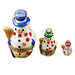 Nesting Snowman Set for Holiday Cheer Porcelain Limoges snowman French Trinket Box