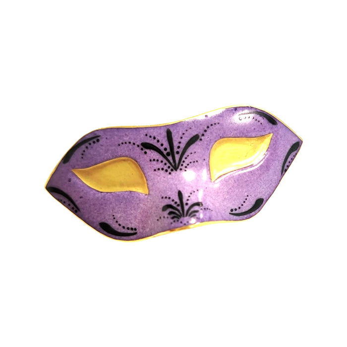 New Orleans Purple Mask Figurine for Collectors Porcelain Limoges LIMOGES BOXES purse bag French Trinket Box