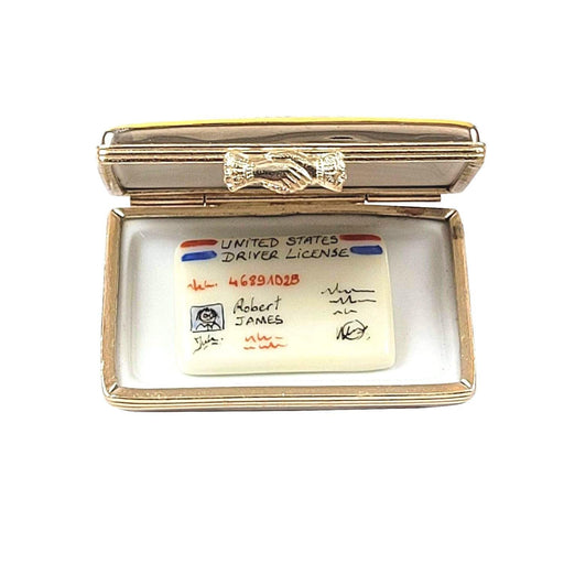 New York License Plate Collectible for Art Lovers Porcelain Limoges United States Vehicle French Trinket Box