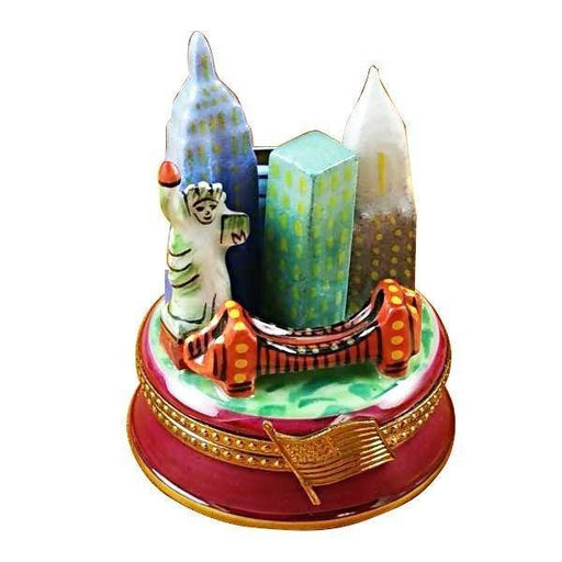 New York Night Keepsake Box Porcelain Limoges monuments French Trinket Box