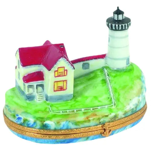 Nubble Lighthouse Limoges Box for Collectors Porcelain Limoges beach ocean travel French Trinket Box