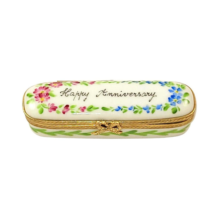 Oblong Happy Anniversary by Rochard, an authentic French Limoges box from Limoges Boutique