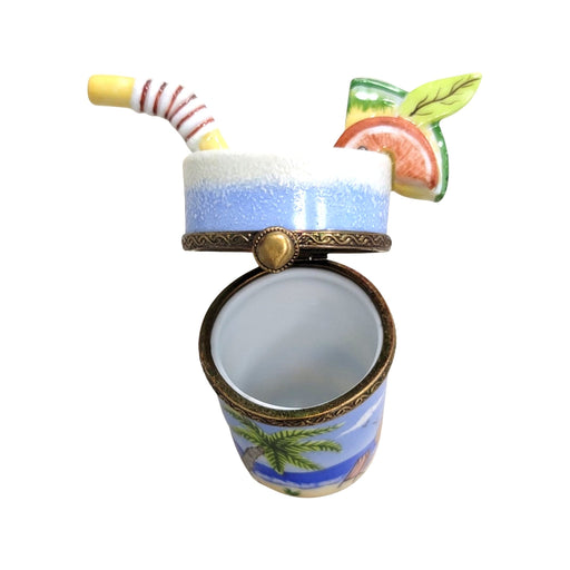 Ocean Cocktail Glass for Enthusiasts Porcelain Limoges beach ocean travel wine French Trinket Box