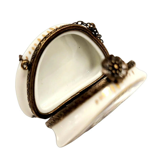 Blue Floral Limoges Box for Collectors Porcelain Limoges purse trinket box French Trinket Box