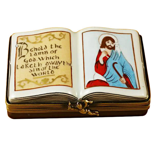 Open Bible Limoges Box for Faith Collectors Porcelain Limoges christian French Trinket Box
