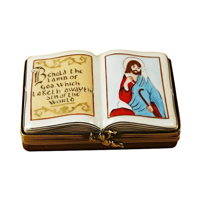 Open Bible for Faith by Rochard, an authentic French Limoges box from Limoges Boutique
