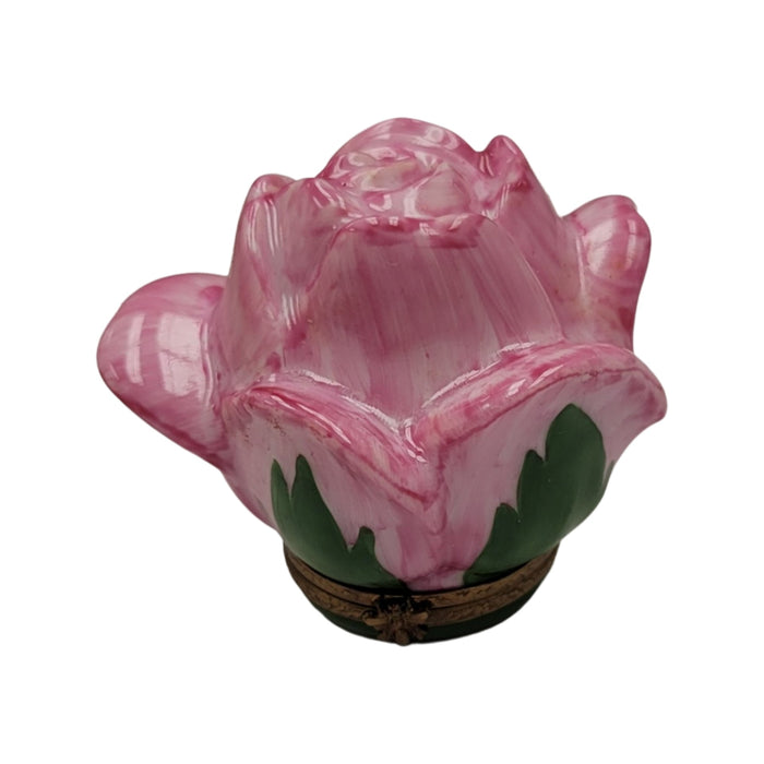 Open Rose Bud Limoges Box for Collectors Porcelain Limoges valentine rose flower French Trinket Box