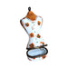 Every brushstroke by hand on the Orange Mannequin Clothing Dress Form Limoges box from France