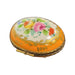 Orange Floral Limoges Box for Wellness Enthusiasts Porcelain Limoges round French Trinket Box