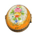 Orange Floral Limoges Box for Wellness Enthusiasts Porcelain Limoges round French Trinket Box