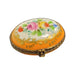 Orange Floral Limoges Box for Wellness Enthusiasts Porcelain Limoges round French Trinket Box